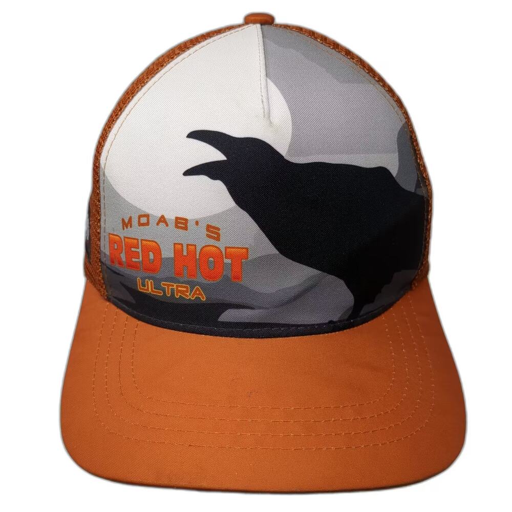 boco GEAR Moab's Red Hot Ultra Orange Trucker Hat OS Graphic Mesh Adjustable